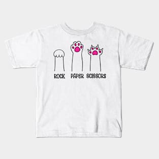 Rock Paper Scissors-Pink Kids T-Shirt